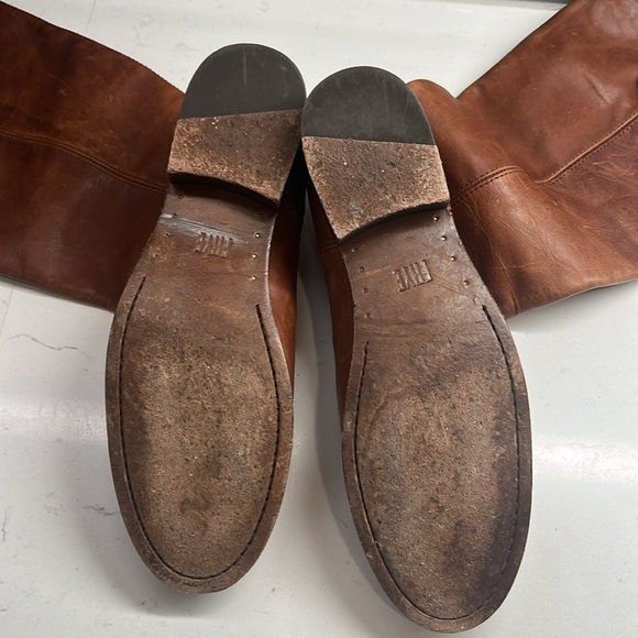 Frye Tall Boot Cognac Leather Size 9 B 3475705 - Picture 5 of 13
